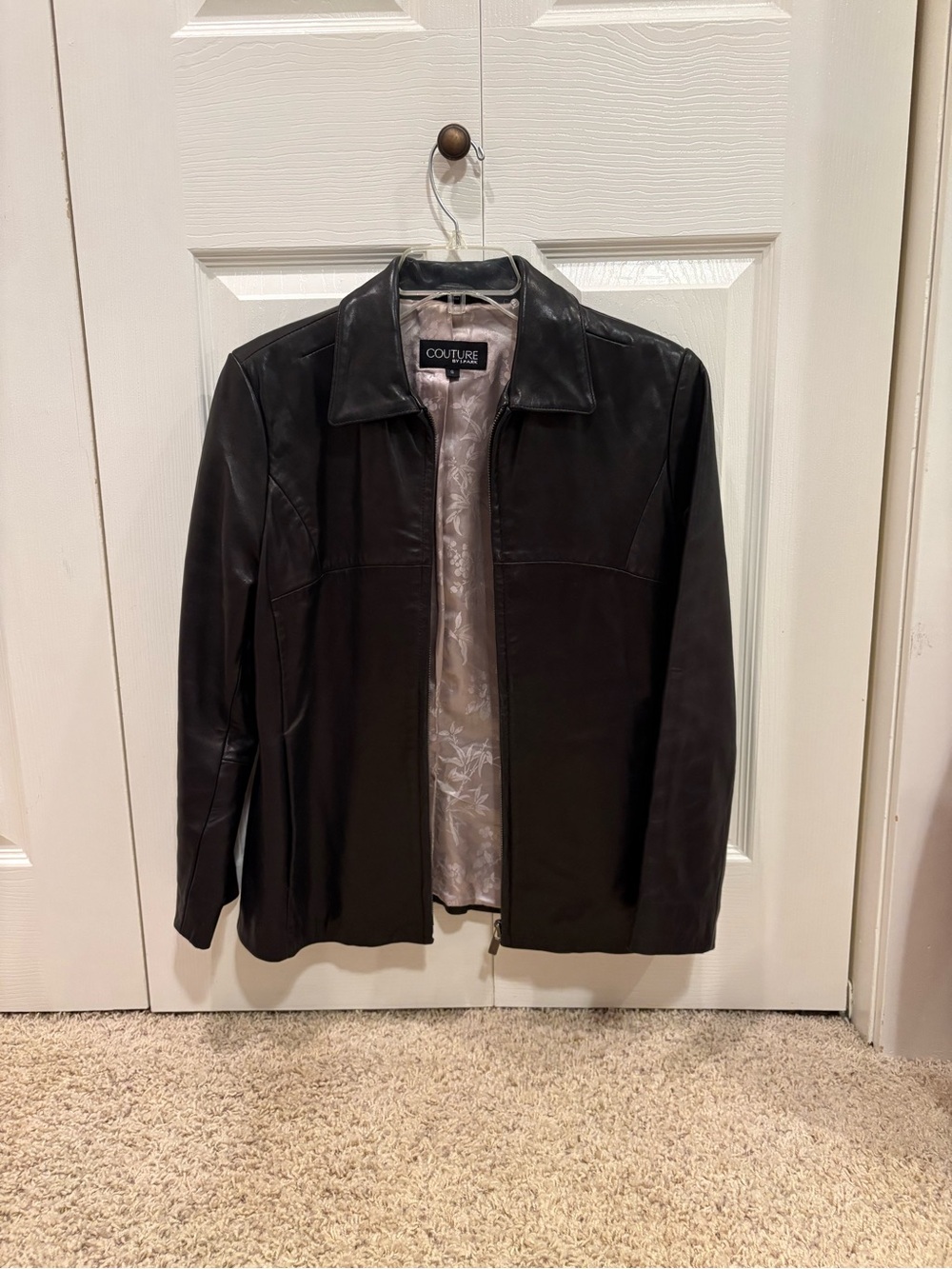 Couture Women's Black Leather Bomber Jacket